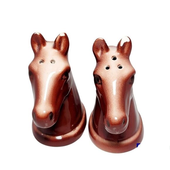 Vintage Ceramic Horse Head Salt And Pepper Shakers 1991 S.S.D AS IS - Picture 2 of 6